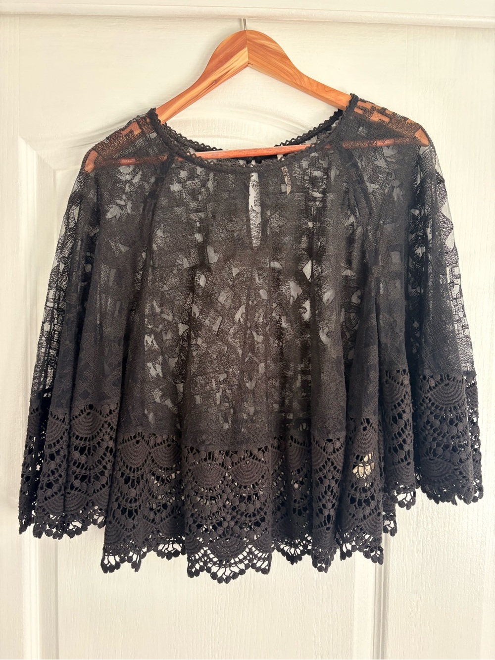 Free People Black Crochet Lace Camisole Top